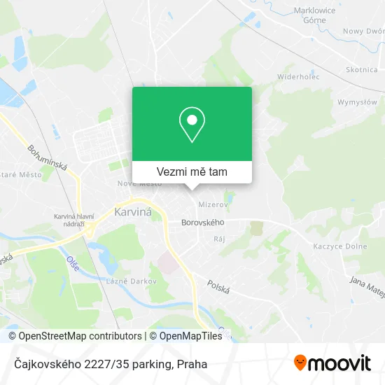 Čajkovského 2227/35 parking mapa