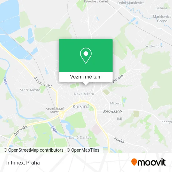 Intimex mapa