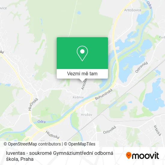 Iuventas - soukromé Gymnáziumtřední odborná škola mapa