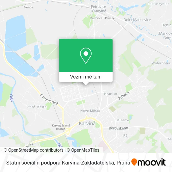 Státní sociální podpora Karviná-Zakladatelská mapa