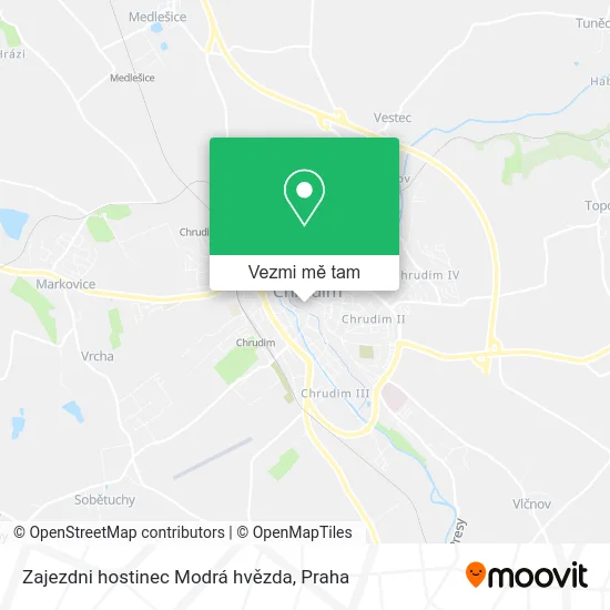 Zajezdni hostinec Modrá hvězda mapa