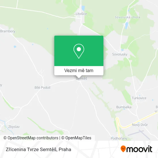 Zřícenina Tvrze Semtěš mapa
