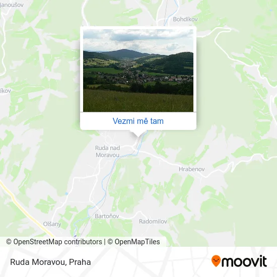 Ruda Moravou mapa