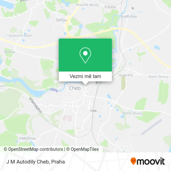 J M Autodily Cheb mapa