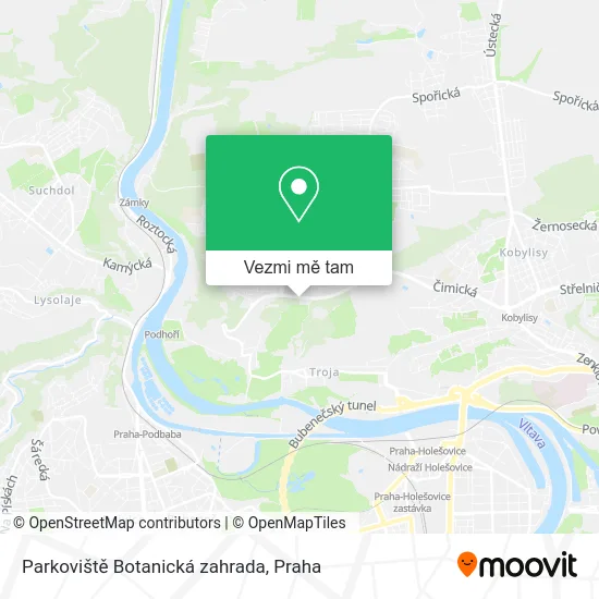 Parkoviště Botanická zahrada mapa