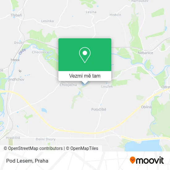 Pod Lesem mapa