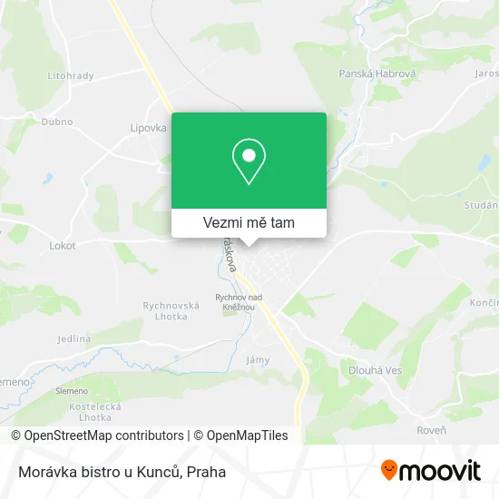 Morávka bistro u Kunců mapa