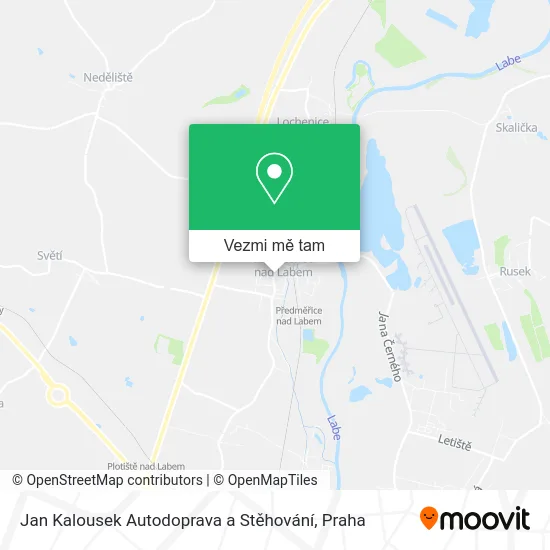 Jan Kalousek Autodoprava a Stěhování mapa