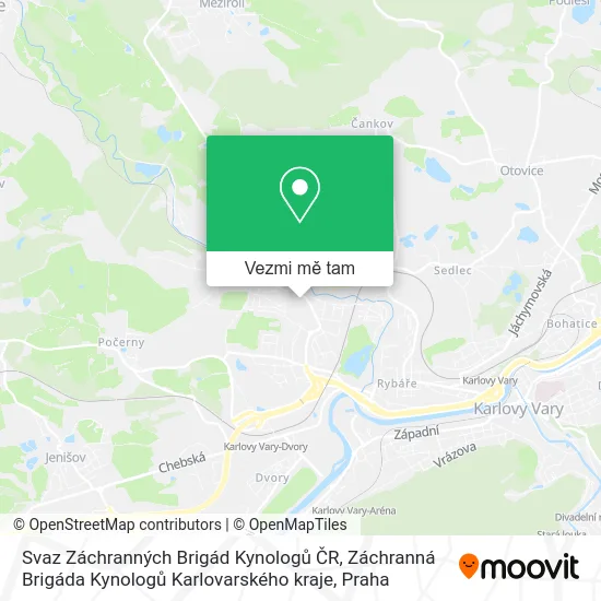 Svaz Záchranných Brigád Kynologů ČR, Záchranná Brigáda Kynologů Karlovarského kraje mapa
