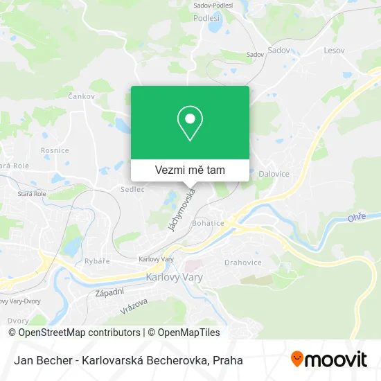 Jan Becher - Karlovarská Becherovka mapa