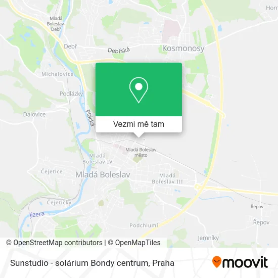 Sunstudio - solárium Bondy centrum mapa