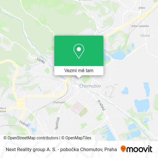 Next Reality group A. S. - pobočka Chomutov mapa