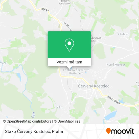 Stako Červený Kostelec mapa