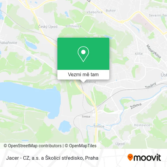 Jacer - CZ, a.s. a Školící středisko mapa