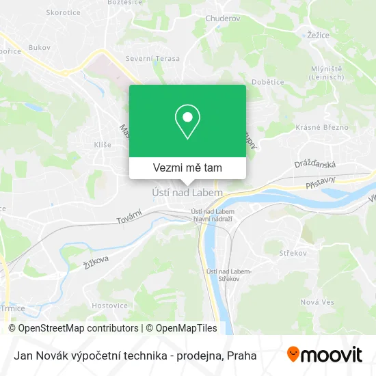 Jan Novák výpočetní technika - prodejna mapa