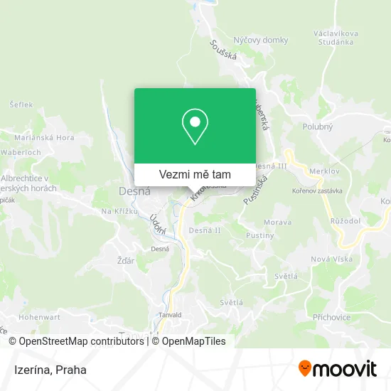 Izerína mapa