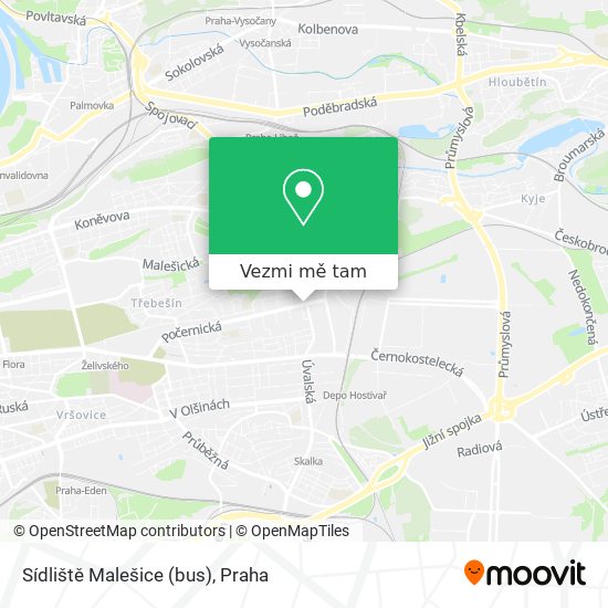 Sídliště Malešice (bus) mapa
