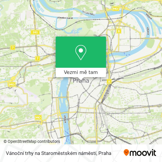 Vánoční trhy na Staroměstském náměstí mapa