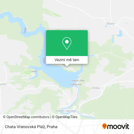 Chata Vranovská Pláž mapa