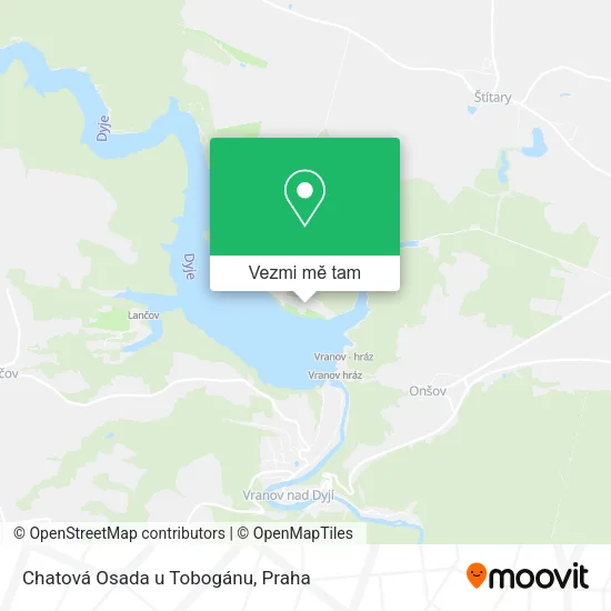 Chatová Osada u Tobogánu mapa