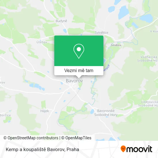 Kemp a koupaliště Bavorov mapa
