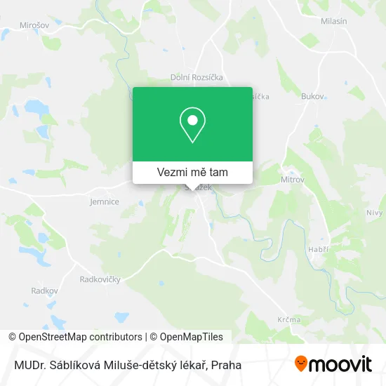MUDr. Sáblíková Miluše-dětský lékař mapa