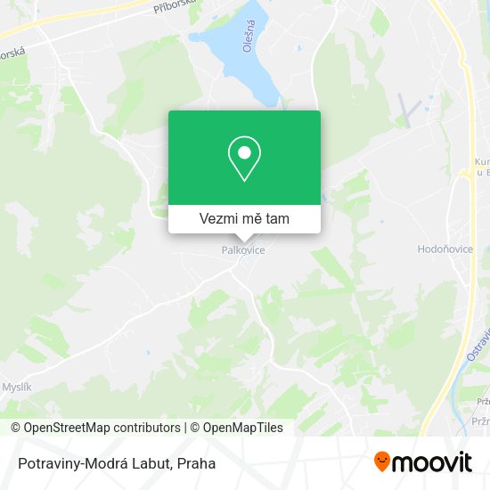 Potraviny-Modrá Labut mapa