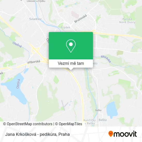 Jana Krkošková - pedikúra mapa