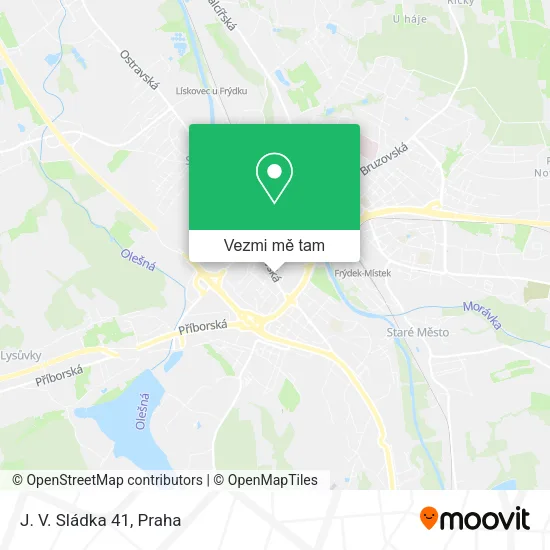 J. V. Sládka 41 mapa