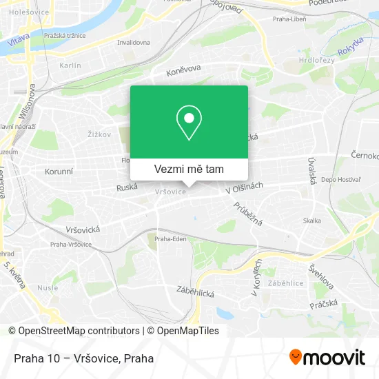 Praha 10 – Vršovice mapa
