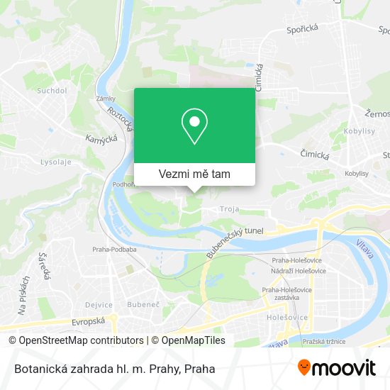 Botanická zahrada hl. m. Prahy mapa
