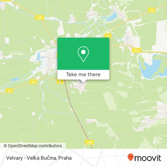 Velvary - Velká Bučina mapa