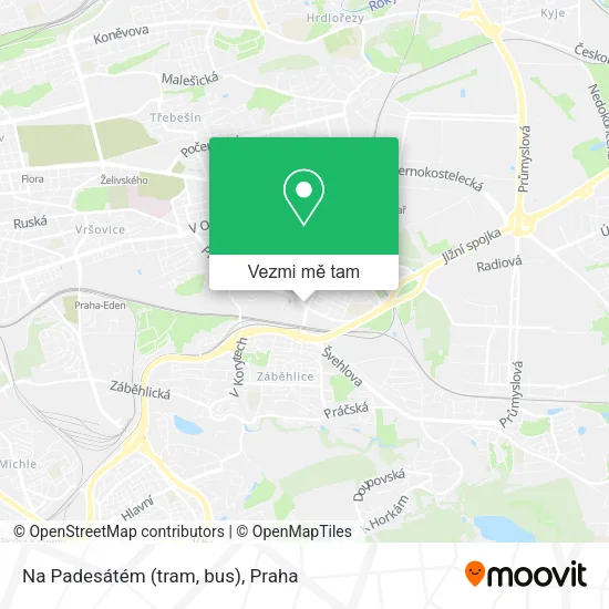 Na Padesátém (tram, bus) mapa