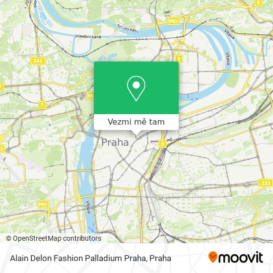 Alain Delon Fashion Palladium Praha mapa