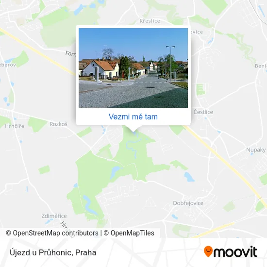 Újezd u Průhonic mapa