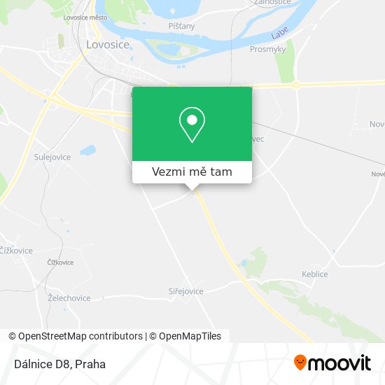 Dálnice D8 mapa