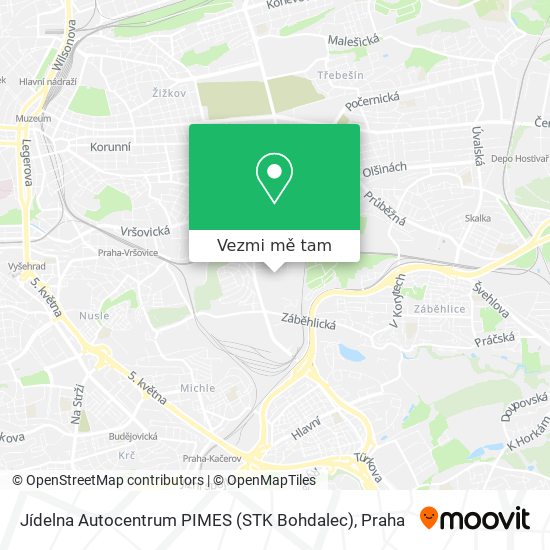 Jídelna Autocentrum PIMES (STK Bohdalec) mapa
