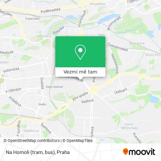 Na Homoli (tram, bus) mapa