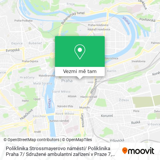 Poliklinika Strossmayerovo náměstí/ Poliklinika Praha 7/ Sdružené ambulantní zařízení v Praze 7 mapa