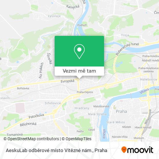 AeskuLab odběrové místo Vítězné nám. mapa