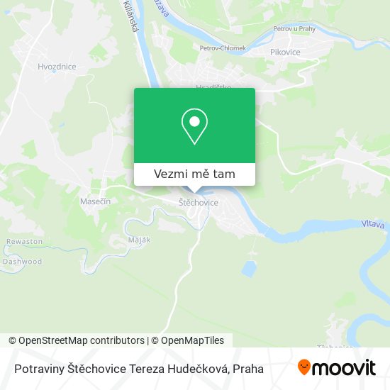 Potraviny Štěchovice Tereza Hudečková mapa