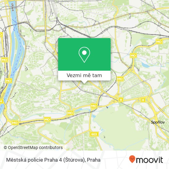 Městská policie Praha 4 (Štúrova) mapa