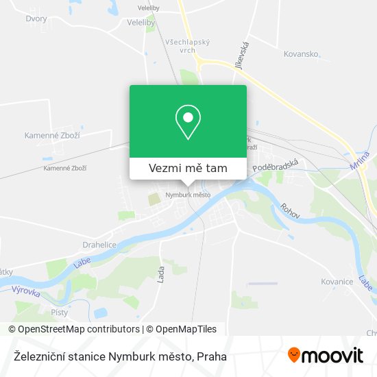 Železniční stanice Nymburk město mapa