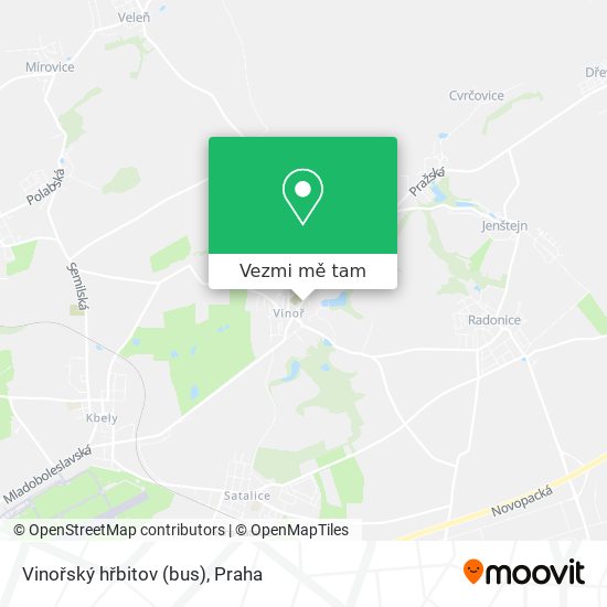 Vinořský hřbitov (bus) mapa