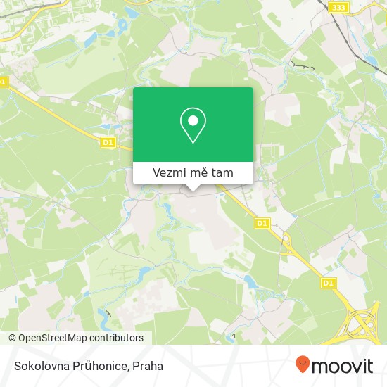 Sokolovna Průhonice mapa