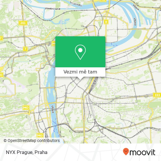 NYX Prague mapa