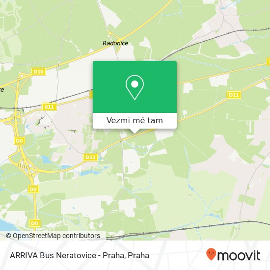 ARRIVA Bus Neratovice - Praha mapa