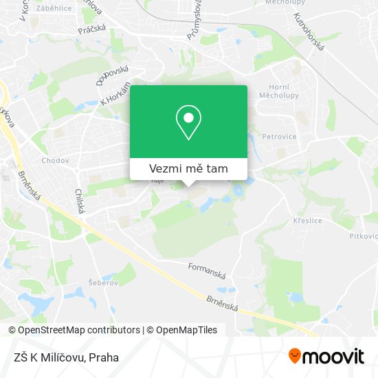 ZŠ K Milíčovu mapa