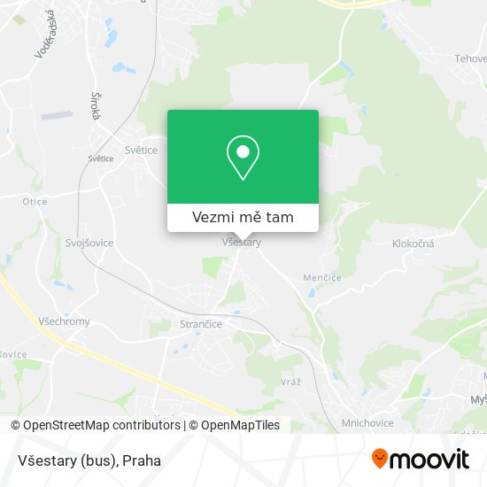 Všestary (bus) mapa