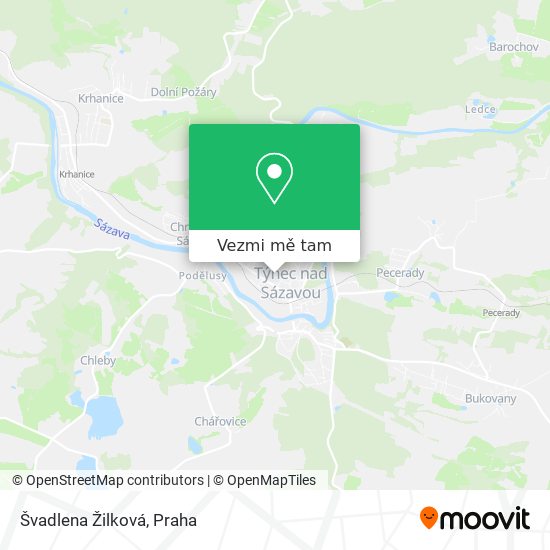 Švadlena Žilková mapa